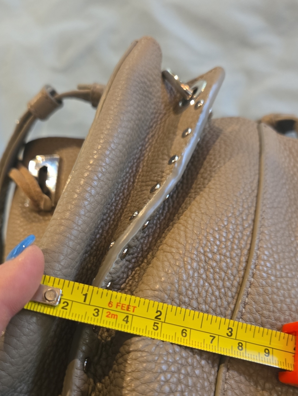 Rebecca Minkoff Neutral Taupe Leather Shoulder Bag - Classic Womens Crossbody - Picture 16 of 16